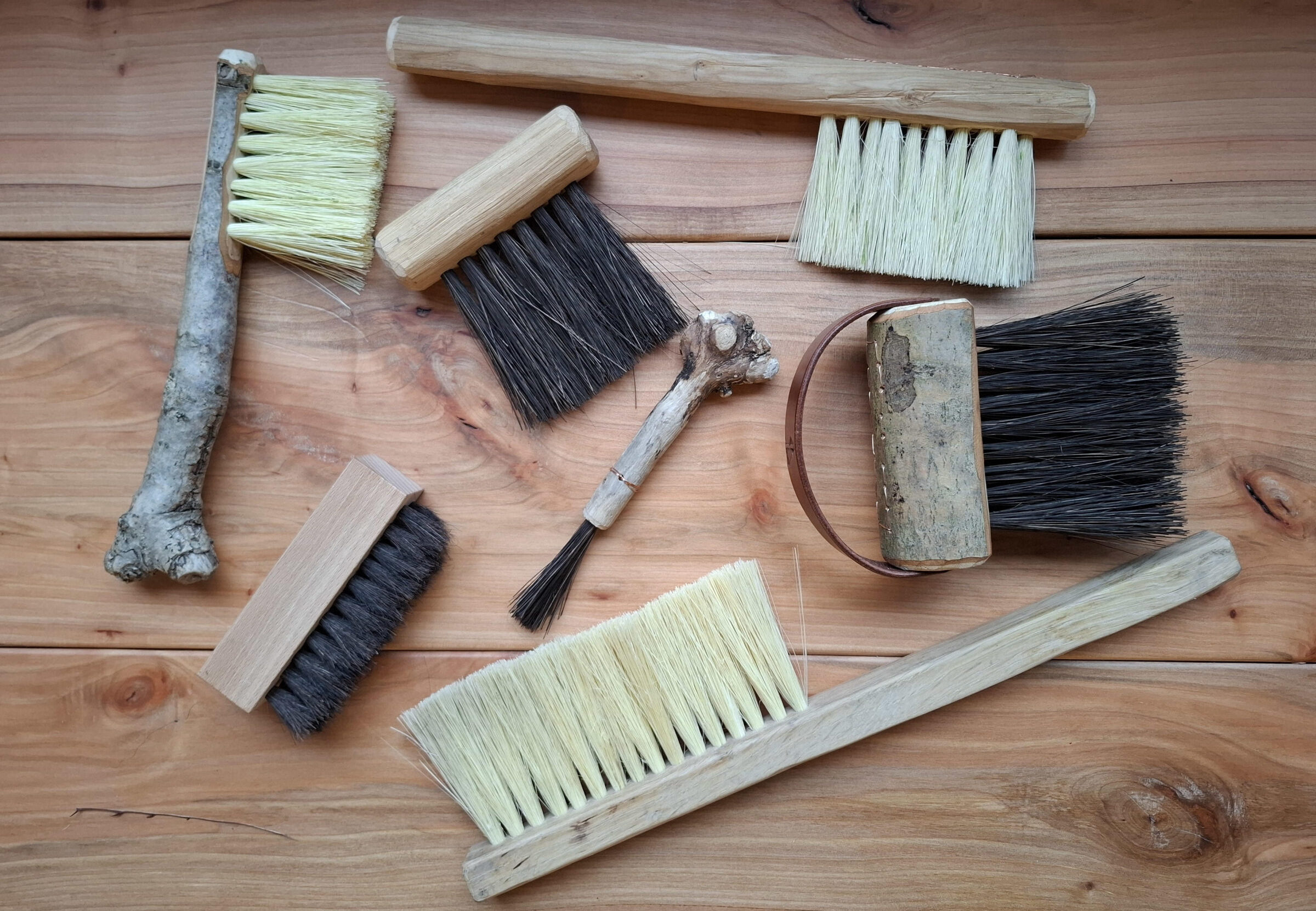 Hand-made brushes from natural materials